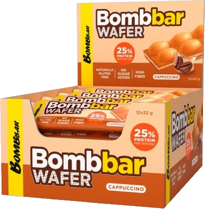 Bombbar Батончик вафельный с молочно-ореховой пастой 32 г "Капучино"