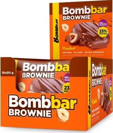 Bombbar Печенье глазированное Брауни 50 г с фундуком