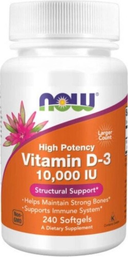 NOW Vitamin D3-10000 IU 240 softgels