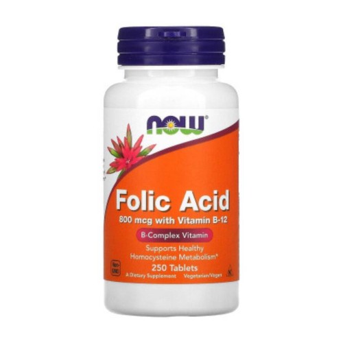 NOW nutrition Folic Acid 800mcg 250tabl