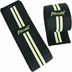 Бинты коленные FitRule черно-зеленый HARD (пара), 2 метра
