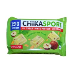 Chikalab ChikaSport 100g Белый шоколад с фундуком и кукурузными хлопьями