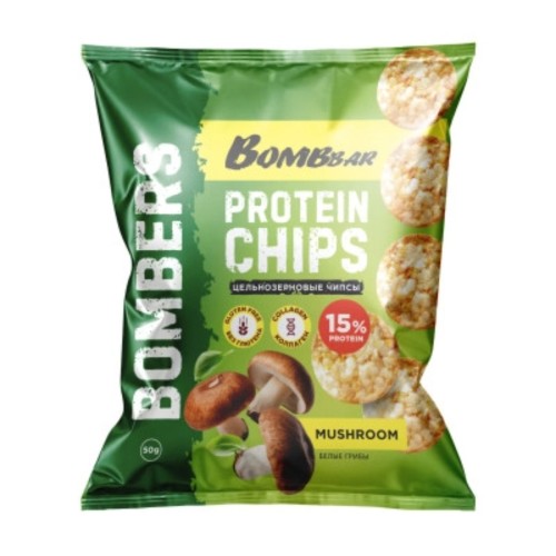 Bombbar Protein chips чипсы вкус белые грибы 50гр