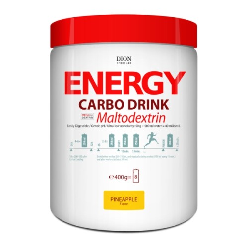 DION SportLab БАД Energy Carbo Drink/ Энерджи Карбо Дринк cо вкусом ананас, порошок 400 г