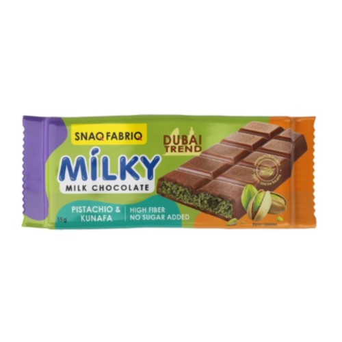 SNAQ FABRIQ MILKY молочный шоколад с фисташкой и хрустящим тестом 55гр