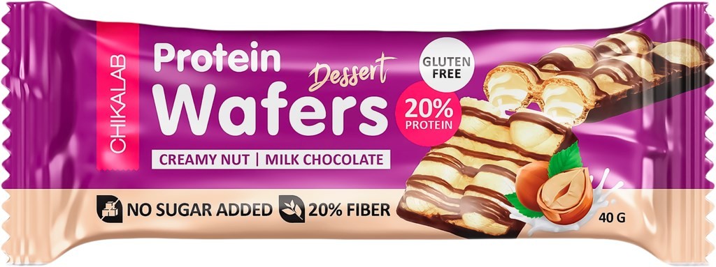 Bombbar CHIKALAB Батончик вафельный 40г СЛИВОЧНО-ОРЕХОВЫЙ