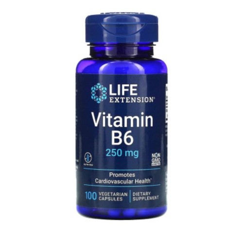 LIFE Extension Vitamin B6 250 mg, 100 vegetarian capsules