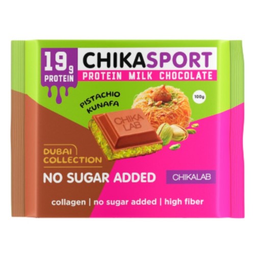 CHIKALAB CHIKASPORT Дубайский шоколад  100 г с фисташковой пастой и хрустящим тестом