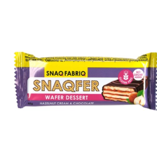 SNAQ FABRIQ Батончик вафельный глазированный Snaqfer   45 г  "Фундучный крем и бельгийский шоколад"