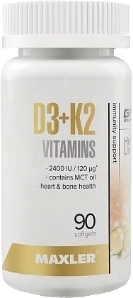 Maxler Vitamin D3+K2 90 softgels