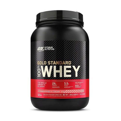 Optimum Nutrition 100% Whey Gold Standard 909g. клубника крем								