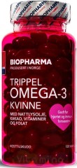 Biopharma Trippel OMEGA-3 Kvinne 120caps