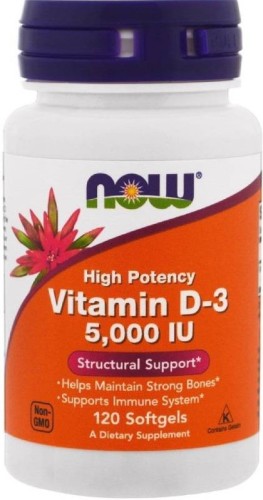 NOW Vitamin D3 5000 IU 120 softgels