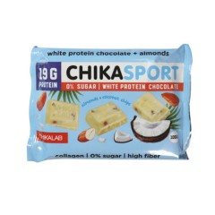 Chikalab ChikaSport 100g. (Белый шоколад с миндалем и кокосовыми чипсами)