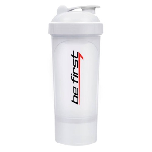 Be First шейкер 350мл с отсеком белый